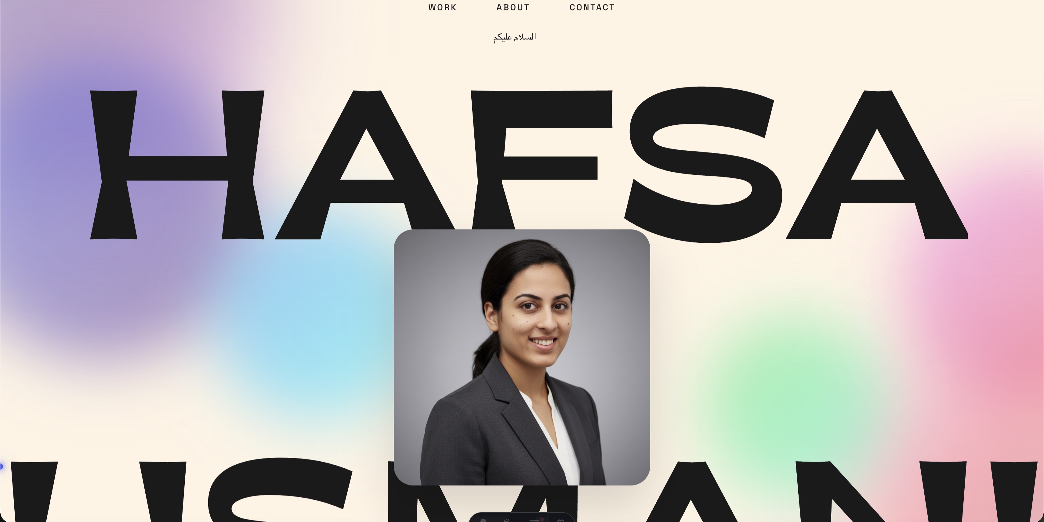 HafsaUsmani.com case study hero image - Redesigning my portfolio to showcase design craft through polished interactions and elevated visuals—because the details are the design.